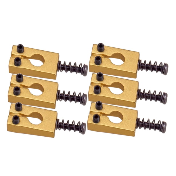 Juego De 6 Sillines De Puente De Guitarra Dorados De Latón Aptos Para Piezas De tornillo negro Yuyangstore sillines de puente de latón macizo