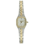 Ladies Two-Tone Diamond Accent Bracelet Watch, White Dial