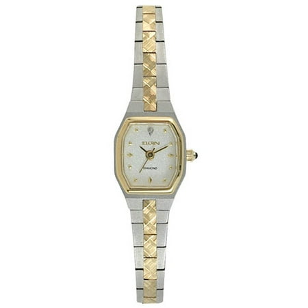 Ladies Two-Tone Diamond Accent Bracelet Watch, White Dial