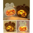 thumbnail image 3 of Hand Assembled House Model Toy Warm Led Light Home Decor Gift Creative Animal Miniatures House, 3 of 5