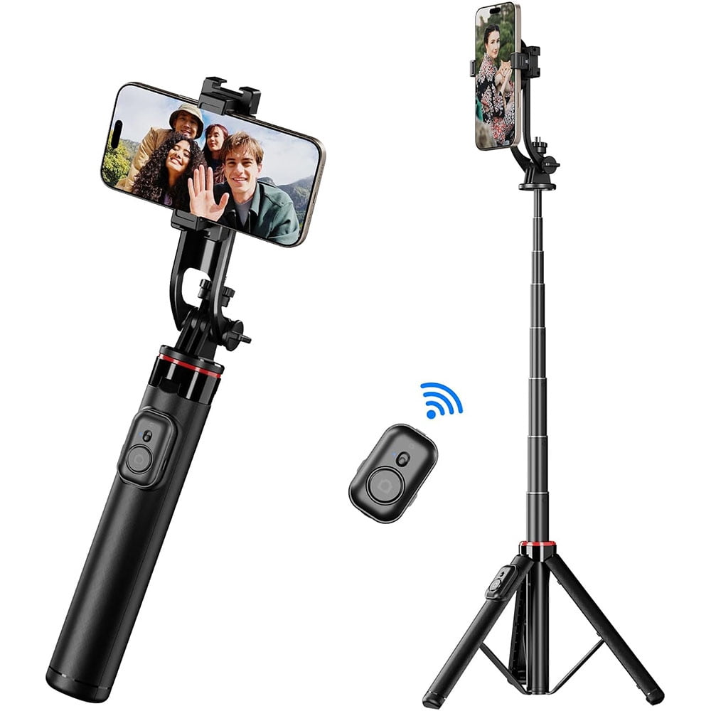 Magnetic Selfie Stick Tripod with Wireless Remote ,Fill Light,All-in-One Phone Tripod Extendable Phone Stand Tripod