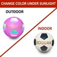 thumbnail image 3 of Soccer Ball Official Size 4 - Holograhpic Reflective Glow Leather-Discoloration in The Sun Change Color - Extra Pump and Net - Gifts for Kids,Boys,Girls,Adults Outdoor Indoor Training Ball, 3 of 6
