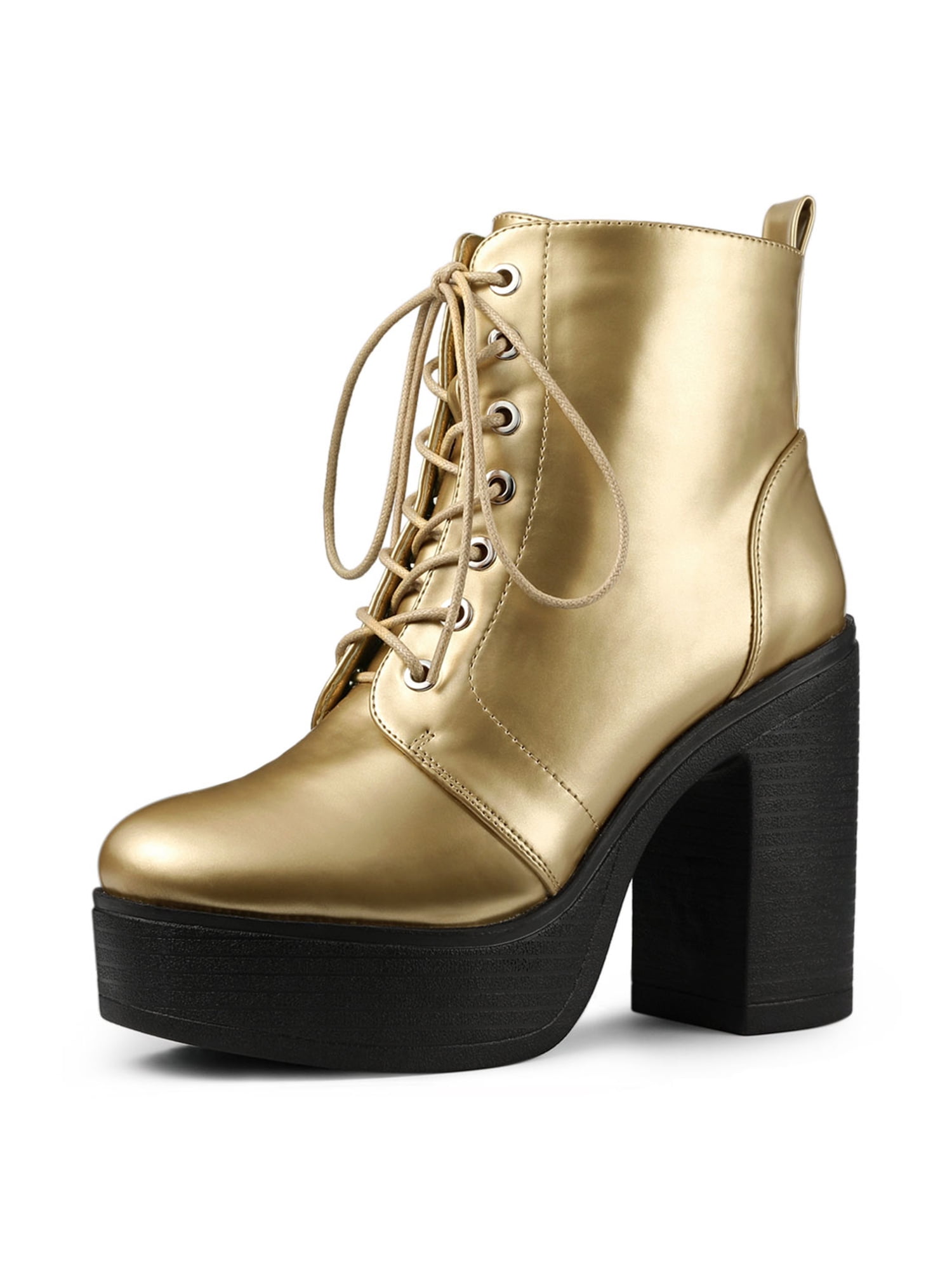 lace up high heel combat boots
