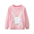 thumbnail image 2 of WIBACKER 2-7T Kids Girls Sweatshirts Easter Rabbit Crewneck Long Sleeve Pullover Cotton Graphic Top Sweater Shirts, 2 of 6