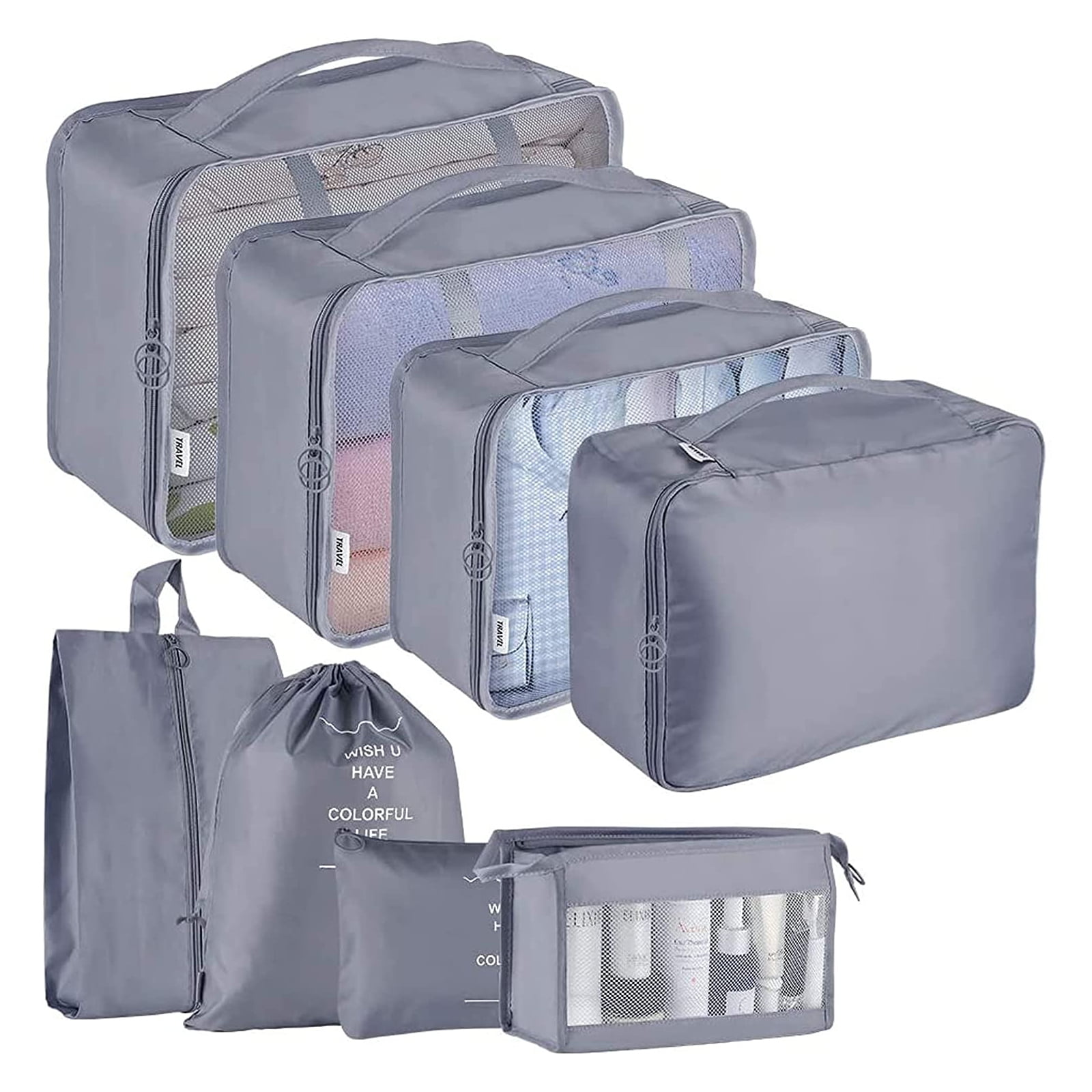 Packing Cubes for Suitcase - 9 PCS Travel Packing Cubes Lightweight Suitcase Organizer Bags Set Luggage Packing Organizers