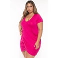 thumbnail image 2 of Plus Size Tera Drape Mini Dress - Fuchsia, 2 of 6