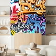 thumbnail image 2 of Idea4wall 3pcs Watercolor Street Graffiti Printed Stick Wallpaper Removable Wall Murals Large Wall Stickers for Home Decoration, 72"x72", 2 of 5
