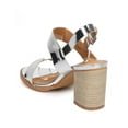 thumbnail image 3 of Liliana DI21 Women Metallic Open Toe Slingback Block Heel City Sandal, 3 of 5