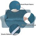 thumbnail image 2 of Housse de Sofa Extensible, Housse de Sofa, Protège-Canapé Lavable à la Machine, Housse/protecteur de Meuble Élégant en Spandex Velours Peluche pour Canapés à 1 Coussin (Bleu Paon, 1 Place), 2 of 6