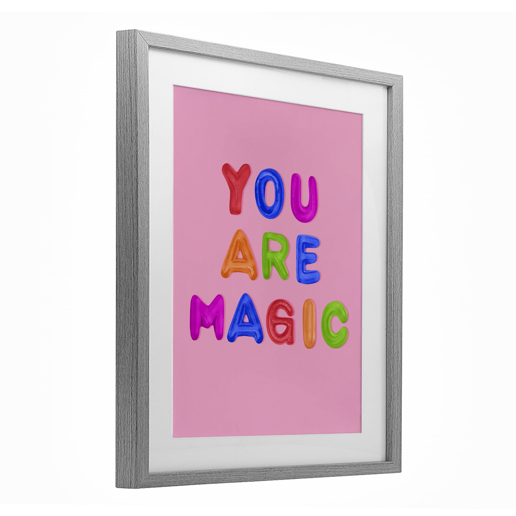 Stupell Industries You are Magic Gummies over Pink Gray Framed Print Under Glass, design by LISH Creative