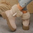 thumbnail image 6 of Wowcloth Plush Winter Boots for Women – Cozy Chunky Heel Short Shaft Snow Shoes with Faux Fur Lining & Non-Slip Thick Sole for Casual Outdoor Cold Weather Wear, 6 of 7