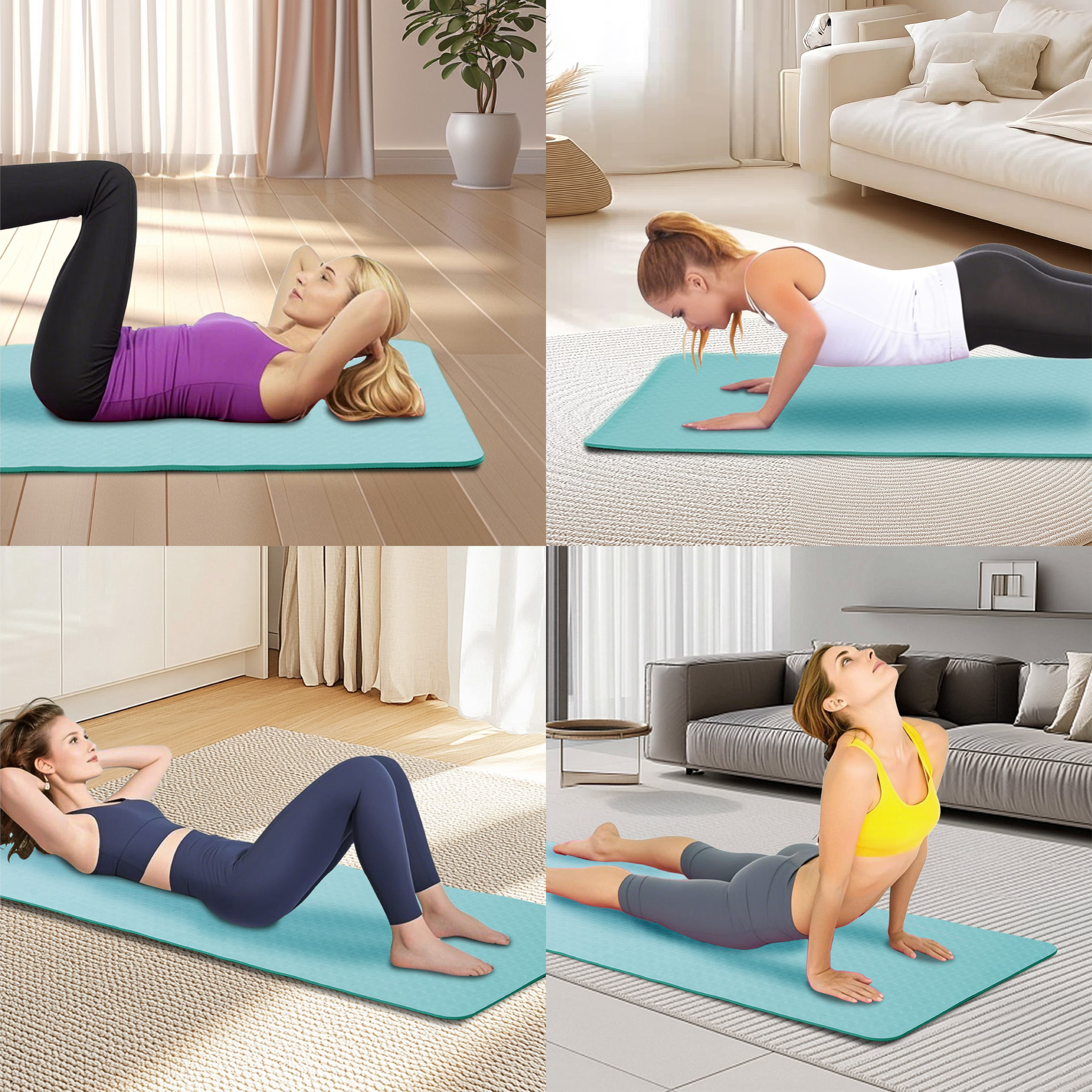 Avobird Yoga Mat, Non-Slip Design, Professional TPE Exericise Mat,72" x 24" 5mm Thick, Multi-Purpose Workout Mat for Women, Pilates Fitness and Floor Exercises(Green)
