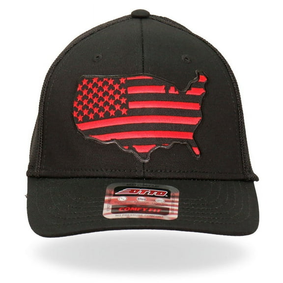 Hot Leathers GSH1036 Red Country Flag Trucker Hat One Size