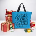 thumbnail image 6 of Wukai You Can't Retire From Being Great Print Reusable Grocery Bag Shopping Bags with Zipper Shoulder Shopping Handle Bag Suitable for Outdoor Convenient Daily Bag, 6 of 8