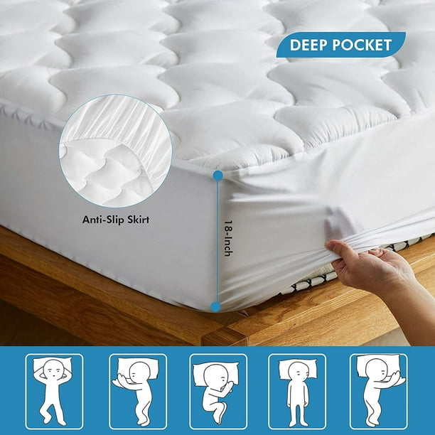Full Deep Pocket Non Slip Cotton Mattress Topper Breathable and Soft  Quilted Fitted Mattress Cover up to 18' Thick Pillowtop 450GSM Bed Mattress  Pad White - China Bedding and Bed Sheet price