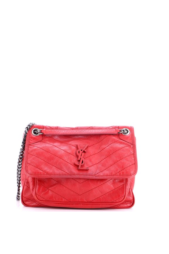 Pre-Owned Niki Chain Flap Bag Matelasse Chevron Leather Medium By Rebag