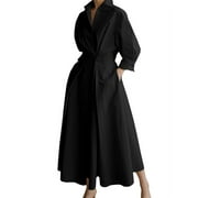 ZANZEA Women Buttons Long Sleeve Dress High Waist Casual Long Shirt Dress