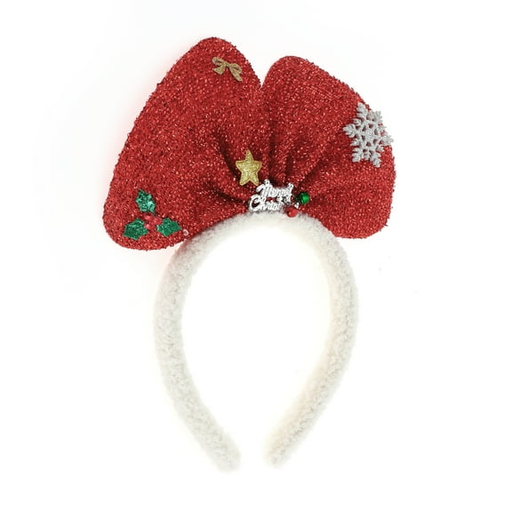 Unique Bargains 1 Pc Classic Bow Shape Headband for Halloween 4.72" Diameter Red White
