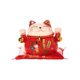 thumbnail image 2 of Cat Shape Ceramic Saving Pot Good Fortune Money Bank Home Decor Red 1Pcs, 2 of 3
