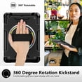 thumbnail image 6 of Shockproof Case for Apple iPad 6th 5th Generation, with Pencil Holder Military Grade Protection Rotating Stand Hand Strap Shoulder Strap Bumper Rugged Case for iPad 6th 5th Gen 9.7", Black, 6 of 8