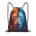 thumbnail image 1 of Xecao Red And Blue Fire Lion Pattern Sports Drawstring Backpack - String Swim Gym Bag with Wet Proof Pocket for Women&Men-Medium, 1 of 6