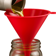 ROAD GENIE 4-Piece Stacking Funnels | Ranging 3.75 (9.5 cm) to 6 (15.2 cm) | Vibrant Red | Durable Plastic | Multi-Use for Home & Auto