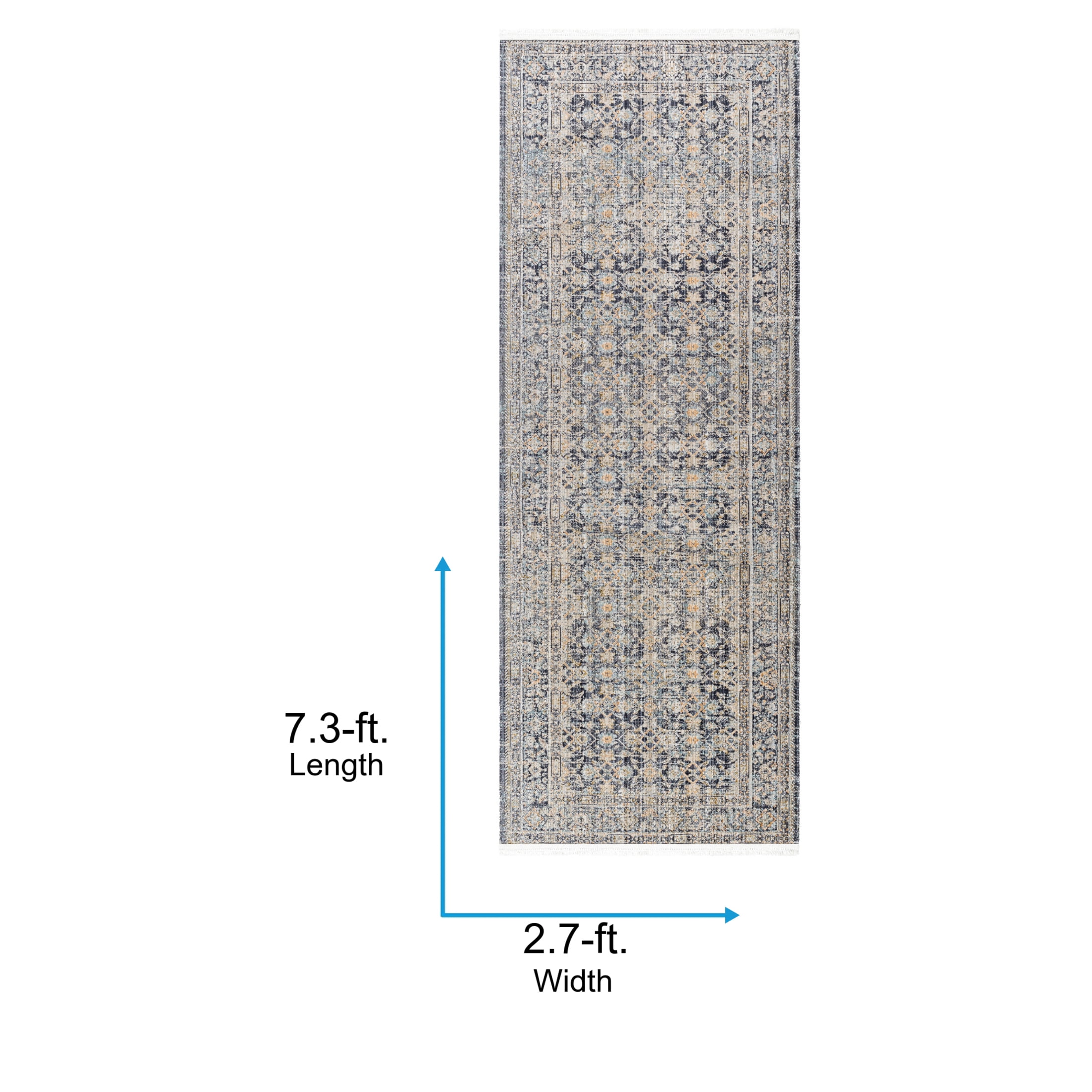 Livabliss x Becki Owens Margaret Medallion Washable Runner Area Rug,2'7" x 7'3",Gray/Charcoal