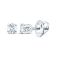 thumbnail image 1 of Boucles d'Oreilles Solitaires Rondes en Or Blanc 14kt pour Filles 1/10 Cttw, 1 of 1