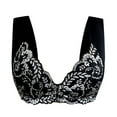thumbnail image 4 of Bras for Women,Front Closure Lace Trim Bra With Structured Cups For Maximum Lift And Support,Sports Bras for Women,Black,XL, 4 of 5