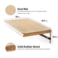 thumbnail image 3 of FUKUMARU Estante flotante de pared con alfombrilla para rascar gatos, estantes colgantes de madera de goma maciza de 0.79 pulgadas de grosor, 15.7 x 10 pulgadas, 3 of 5