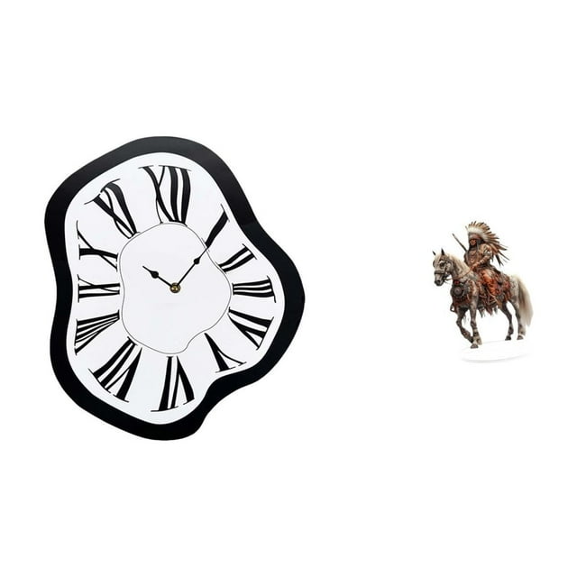 Reloj De Pared Acrílico Con Caballero Distorsionado. Pieza Central única Y Creativa Con Efecto Fundido. Adorno De Escritorio Lujoso, Divertido E Impermeable. Decoración Para El Hogar. Regalo