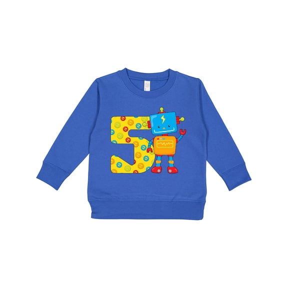 Inktastic This Robot is Five Fifth Birthday Toddler Sweatshirt