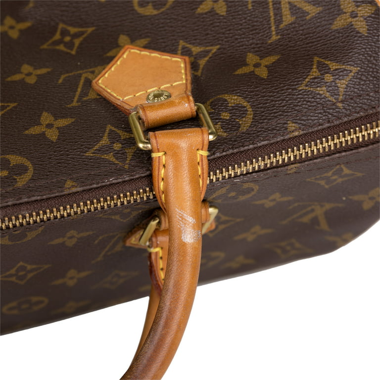 Women Pre-Owned Authenticated Louis Vuitton Monogram Speedy 30 Canvas Brown  Boston Bag Top HandleBag 