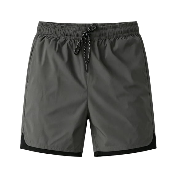 XIAONU Men's Solid Athletic Shorts Drawstring Waist Side Pockets Swim Bottoms
