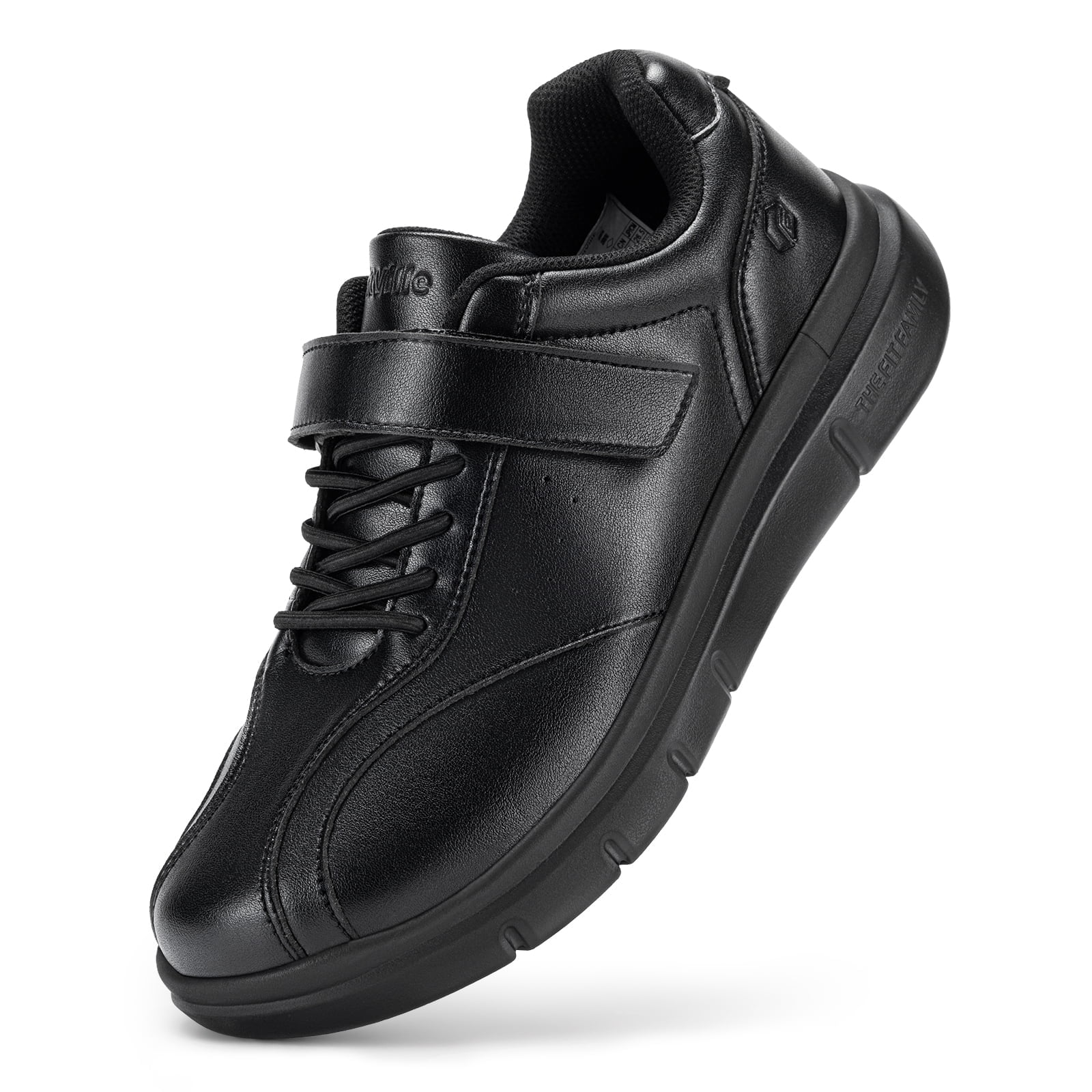FitVille Men's Wide Slip-Resistant Diabetic Shoes for Men Arch Support Adjustable Dress Shoes for Swollen Foot