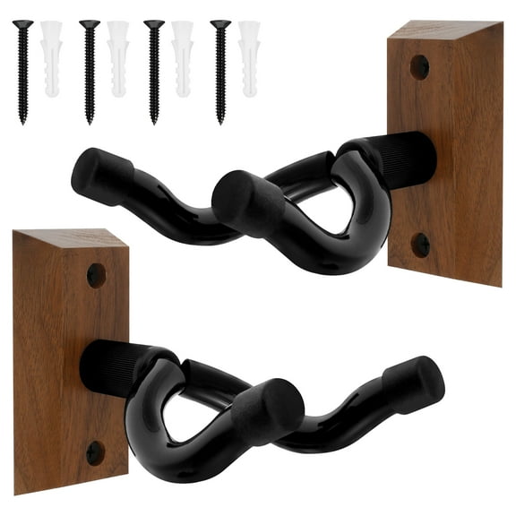 AEVXKHI 2PCS Wood Ukulele Wall Mounted Hanger, Nonslip U Shaped Ukulele Holder Hanger, Guitar Wall Hanger, Mount Ukulele Stand for Electric Guitar Banjo Bass