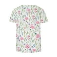 thumbnail image 4 of Women's Boho Flowers T Shirts Graphic Tees Summer Tops Wildflower Floral Shirt Short Sleeve Casual Loose Fit Shirt, 4 of 5