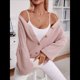 thumbnail image 5 of Suéteres Tipo Cárdigan para Mujer, de Otoño, de Punto, Holgados, con Botones y Abertura Frontal Conjuntos de Otoño Prendas de Abrigo Rosa L, 5 of 10