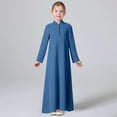 thumbnail image 4 of OGLCCG Girls Muslim Abaya Prayer Dress with Hijab 2pcs Solid Color Islamic Middle East Arab Dubai Dress Soft Ramadan Eid Clothes 4-12 Years, 4 of 8