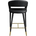 thumbnail image 3 of Meridian Furniture Destiny Tabouret en Velours Noir, 3 of 6
