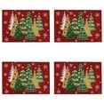 thumbnail image 2 of Christmas Placemats,Xmas Trees Snowflakes Winter Placemats Set of 4,12x18 Inch Seasonal Red Christmas Table Mats for Party Kitchen Dining Decoration, 2 of 7