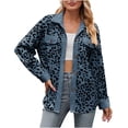 thumbnail image 1 of CEHVOM Veste à Manches Longues à Boutons Imprimé Léopard pour Femmes, Liquidation, 1 of 7