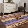 thumbnail image 3 of Country Stars Area Rugs 4x6 ft Purple Wood Grain Bless Our Home Farmhouses Washable Rug Non Slip Indoor Carpet Absorbent Floor Mat for Living Room Bedroom Dining Room, 3 of 9