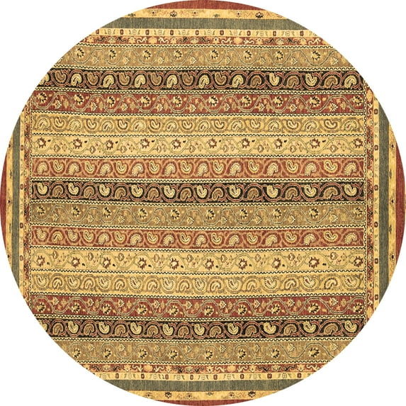Ahgly Company Indoor Round Oriental Brown Modern Area Rugs, 3' Round