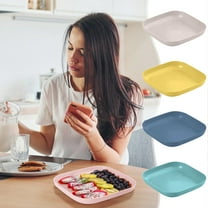 Outoloxit Square Snack Tray 7 Inch, Durable Plastic Serving Plates for Kitchen, Living Room Coffee Table Fruit Candy Dish