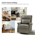 thumbnail image 7 of Genuine Leather Swivel Rocker Recliner Wingback Transitional Set of 2 Dove, 7 of 7