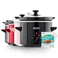 thumbnail image 1 of KOOC Small Slow Cooker, 2-Quart, Free Liners Included for Easy Clean-up, Upgraded Ceramic Pot, Adjustable Temp, Nutrient Loss Reduction, Stainless St, 1 of 7