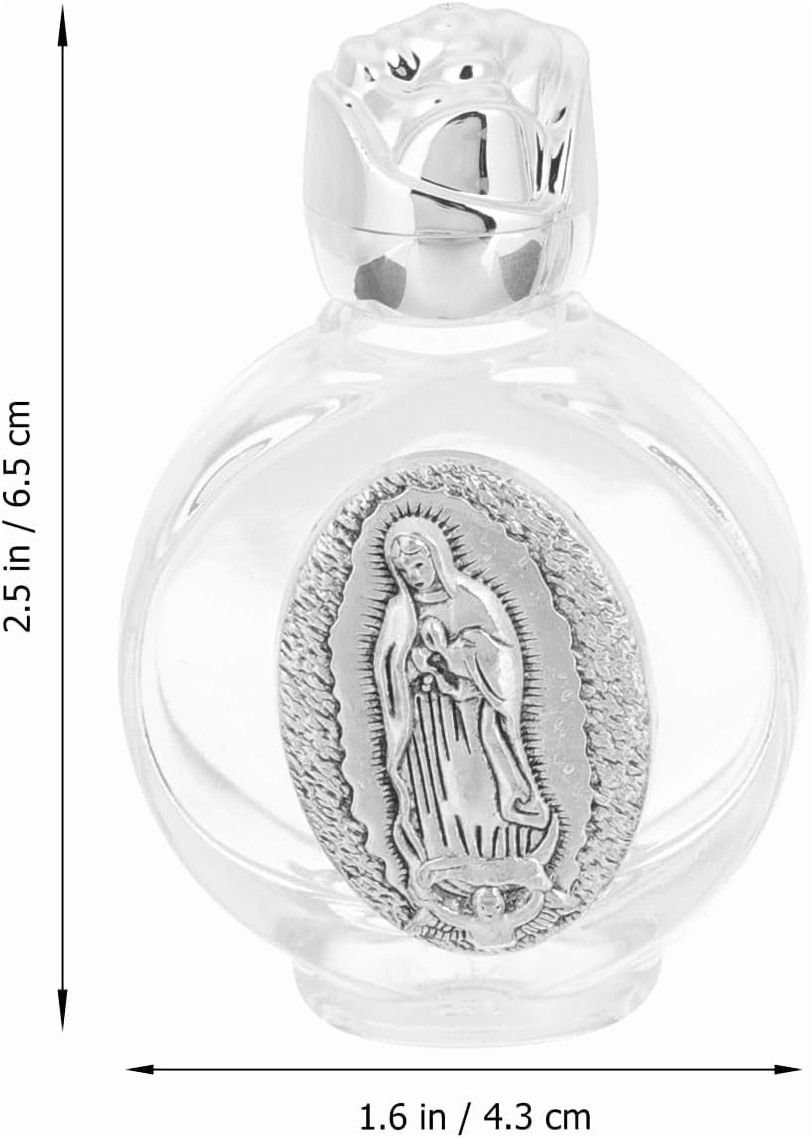 2 Pcs Glass Holy Water Bottle with Lid – Empty Leak Resistant Refillable Container for Catholic Baptism, Church Prayer, Travel Carrying, Home Altar Storage