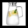 thumbnail image 1 of Glass Carafe, Water Carafe with Lid, Heat Resistant Borosilicate Carafe, Shared Hot and Cold Kettle, for Milk,Coffee,1 x Glass Carafe,Transparent, 1 of 6