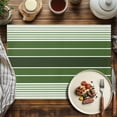 thumbnail image 2 of Placemats Set of 6, Forest Green Stripes Place Mats Gradient Striped Tablemats Washable Placemat Table Decoration for Kitchen Table Dinner Party Home Decor Indoor Outdoor 13x19 Inch, 2 of 9
